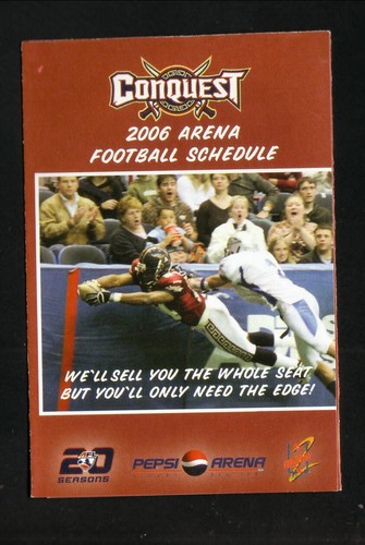 Albany Conquest--2006 Pocket Schedule--Mild Wally's--AF2