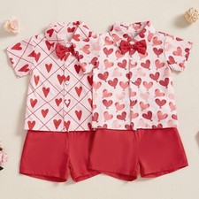 2Pcs Baby Boys Summer Clothing Button Down Shirt Shorts Outfits Toddler Clothes