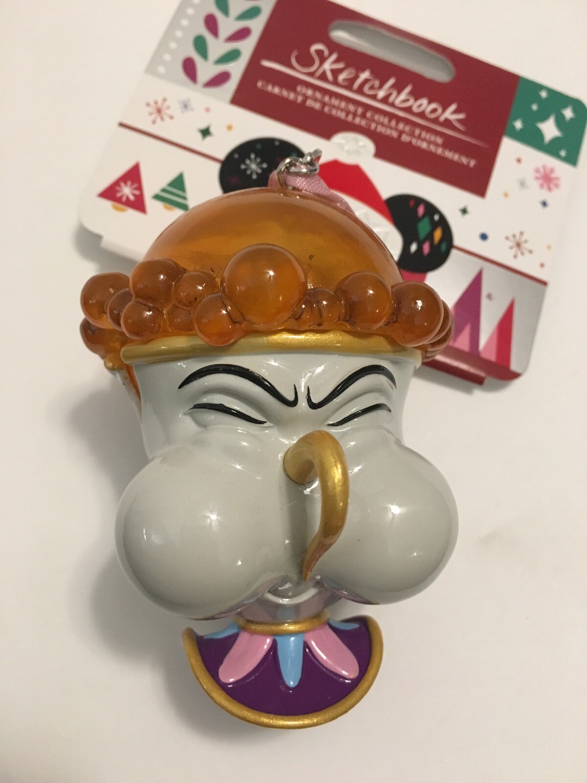 New Disney Store Chip Blowing Bubbles Christmas Ornament Beauty And The