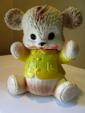 Vintage Edward Mobley Arrow Rubber Squeaker Bear 10" H Sleeping Eyes 1962 L K 