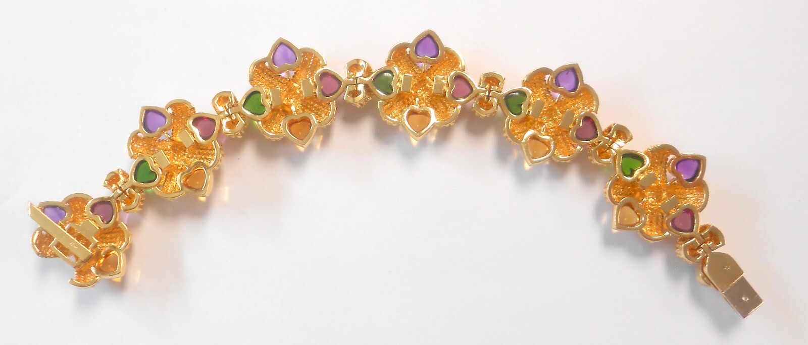 MultiColor Heart Gemstone Solid 18K Yellow Gold B… - image 13