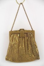 Early Art Deco Whiting  Davis Gold Mesh Evening Bag Purse
