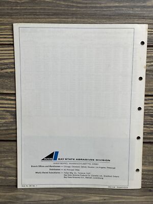 Vintage Catalog Price List Bay State Abrasives Division Grinding Wheels  1968 | eBay