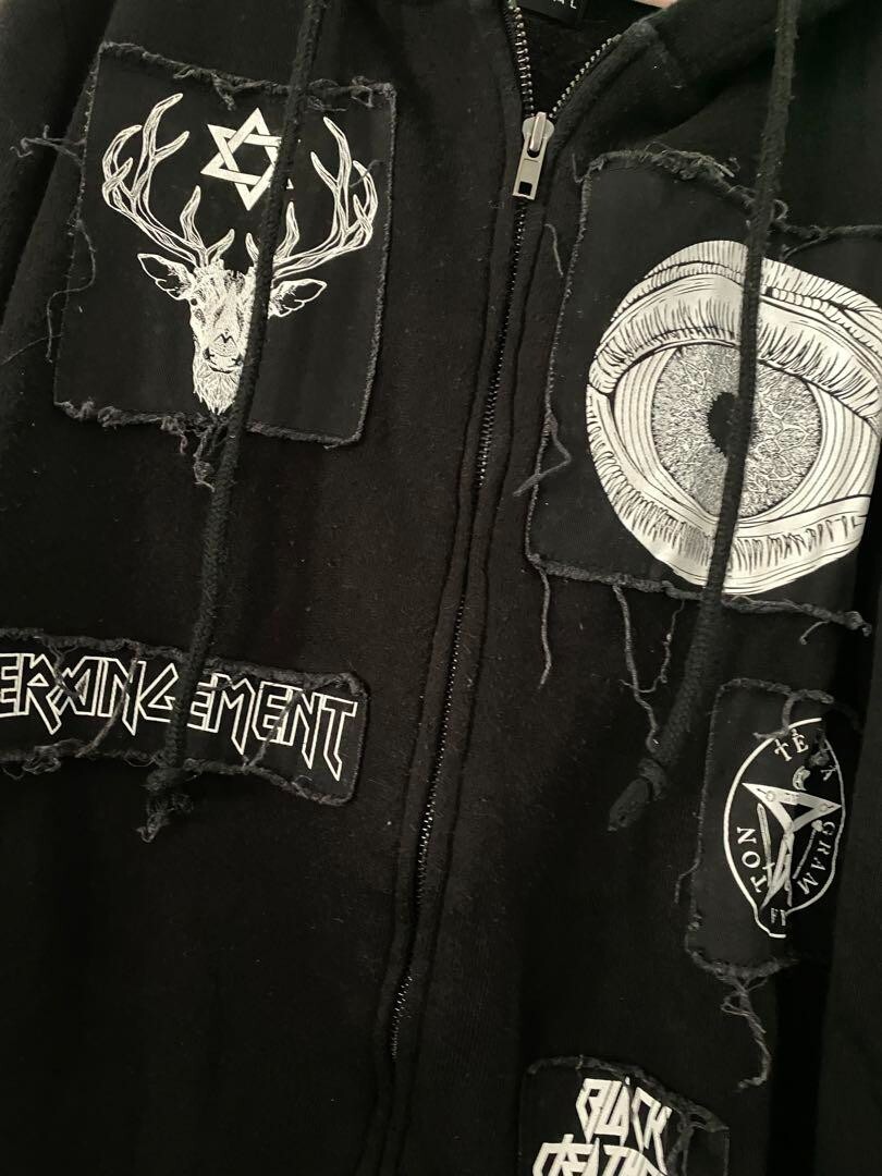 ※the GazettE THRASHER BLACK MORAL※ the GazettE × THRASHER Hoodie BLACKMORAL Size Free Black