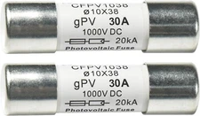 2-Pack HQRP Solar PV Fast Acting Photovoltaic Fuse Link CFPV-1038 30A 20kA IR