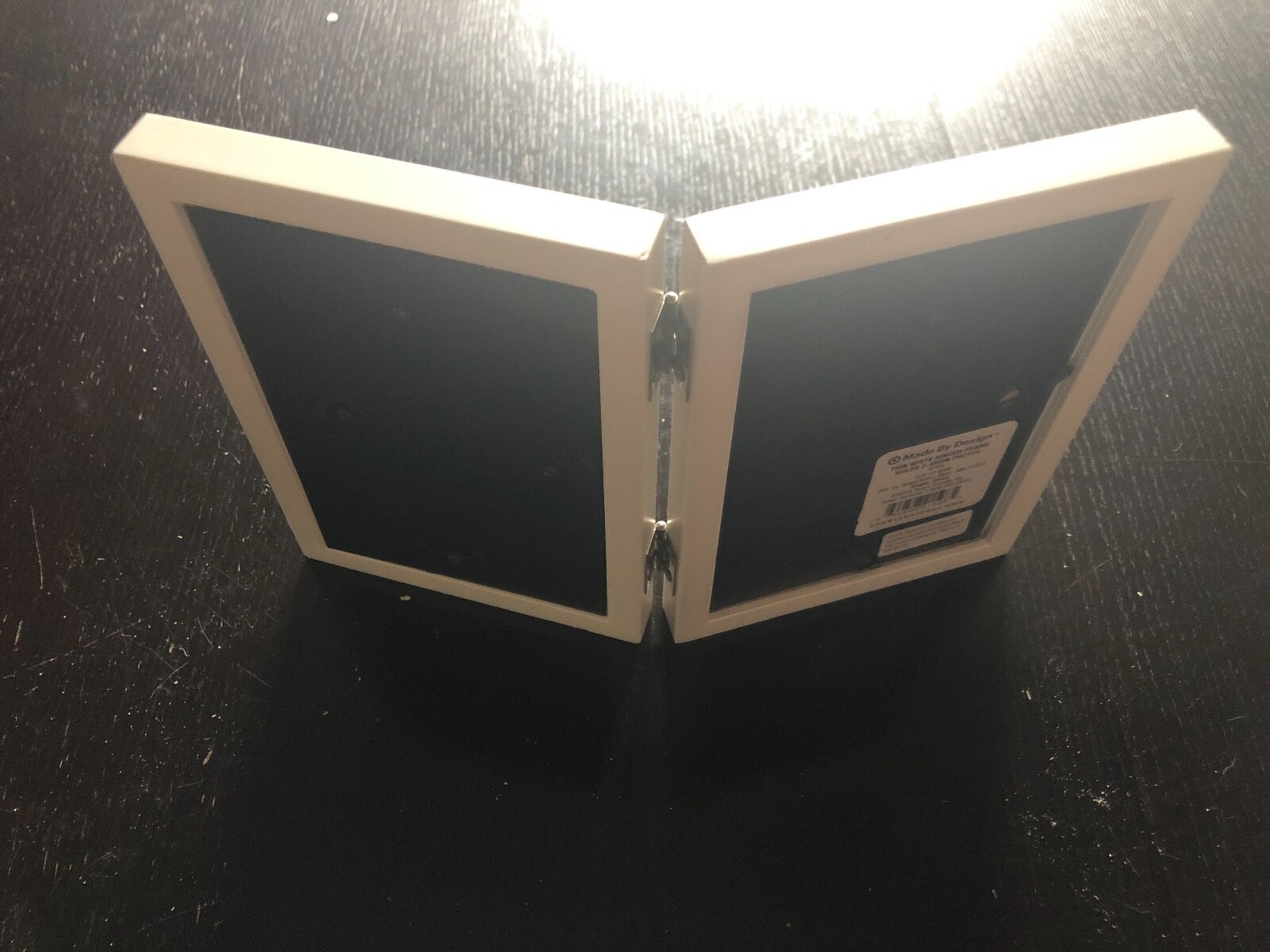 Made by Design Thin White Hinged Frame Holds Two 4x6 Photos P/O