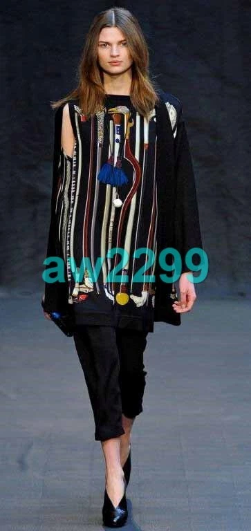 HERMÈS TUNICA ABITO HERMES RARA 2014 TWILLAINE LES CANNES MISCELA CASHMERE 38 NUOVA