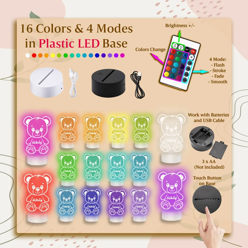 Personalized Truck Night Light Childs Custom Light Present for Boy - Image 3 of 4