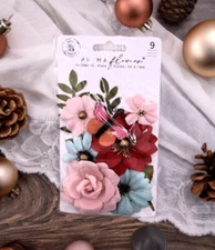 Prima Marketing, Paper Flowers, Candy Cane Lane Collection, Magical December, Bu