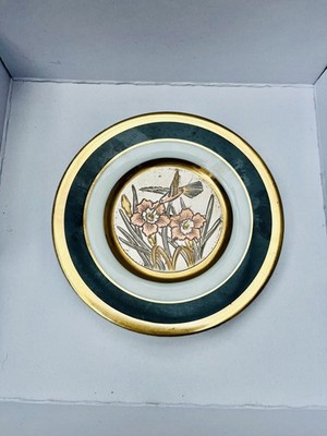 The Art of Chokin 24kt Goldrand Japanische Kleine Teller Kolibri Floral