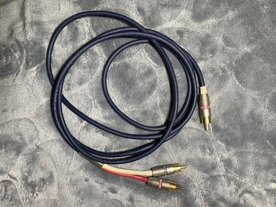 Straight Wire RCA Male to RCA Male Stereo Audio Cable 1 m Blue Gold Plated