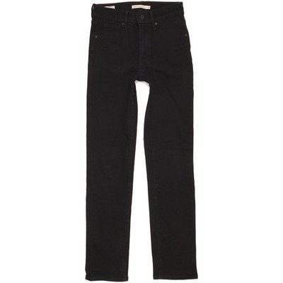 Levi's 724  Damen Schwarz Straight Slim Stretch Jeans W25 L29 (107698)