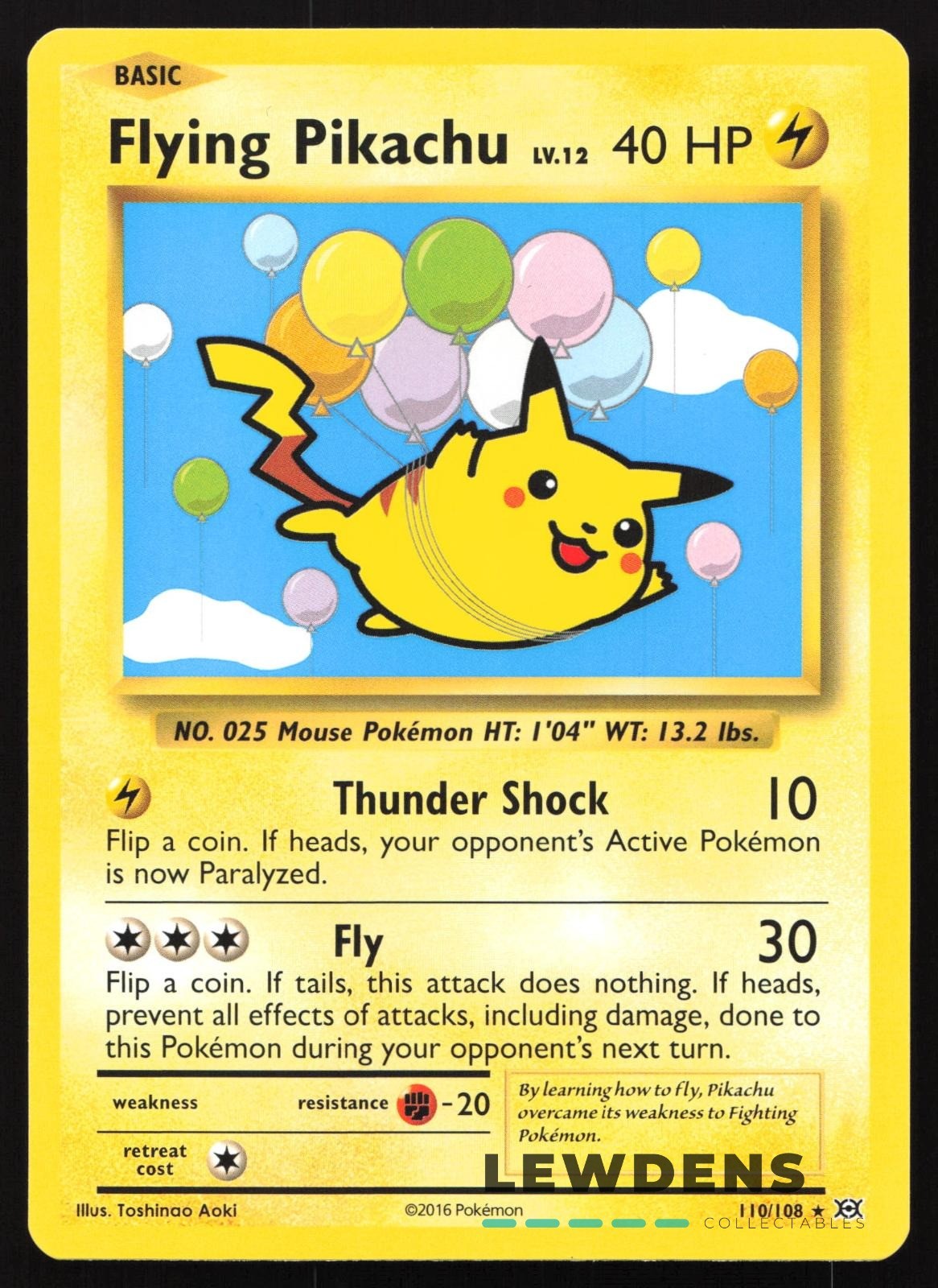Flying Pikachu - 110/108 - Secret Rare - Evolutions - Pokemon Card