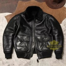 Men Leather Jacket  Bomber Jacket  Genuine Leather Vintage Style Retro Jacket