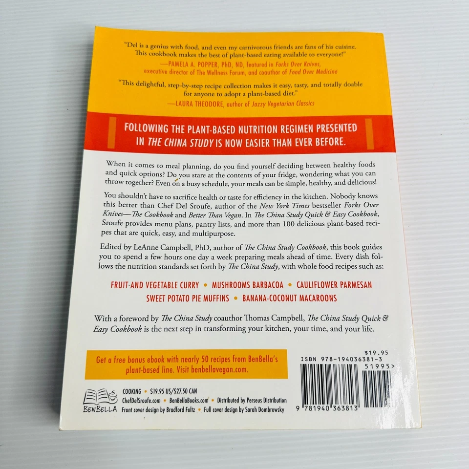 The China Study Quick & Easy Cookbook by Del Sroufe – Plant-Based Recipes - image 2 of 4