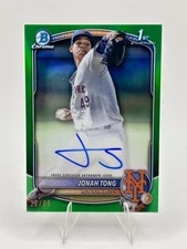 2025 Bowman #CPA-JTO Jonah Tong 1st Chrome True Green Refractor Auto NY METS /99