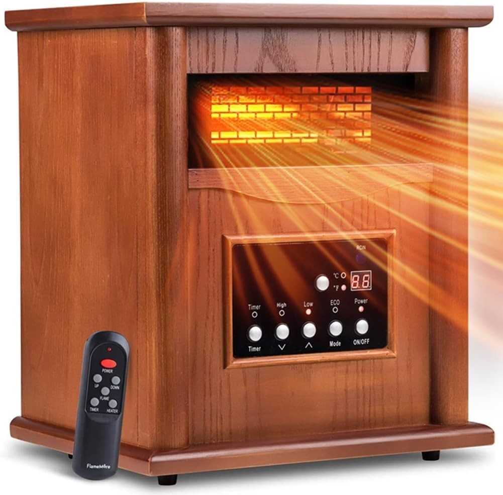S For Indoor Use, 1500w Box Space Heater With Wood