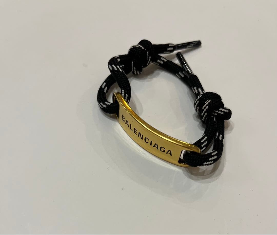 BALENCIAGA Plate Bracelet Black Gold Accessory Stylish From Japan y6748 thumbnail 5