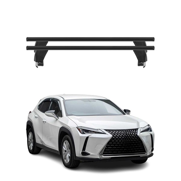 Menabo DachträGer GrundtäGer FüR Lexus UX 2019-2026 50Kg Aluminium Schwarz 2 Tlg-image