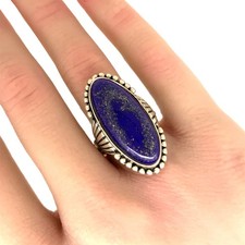 Vintage Native American Lapis Lazuli, Sterling Silver Ring Sz. 5