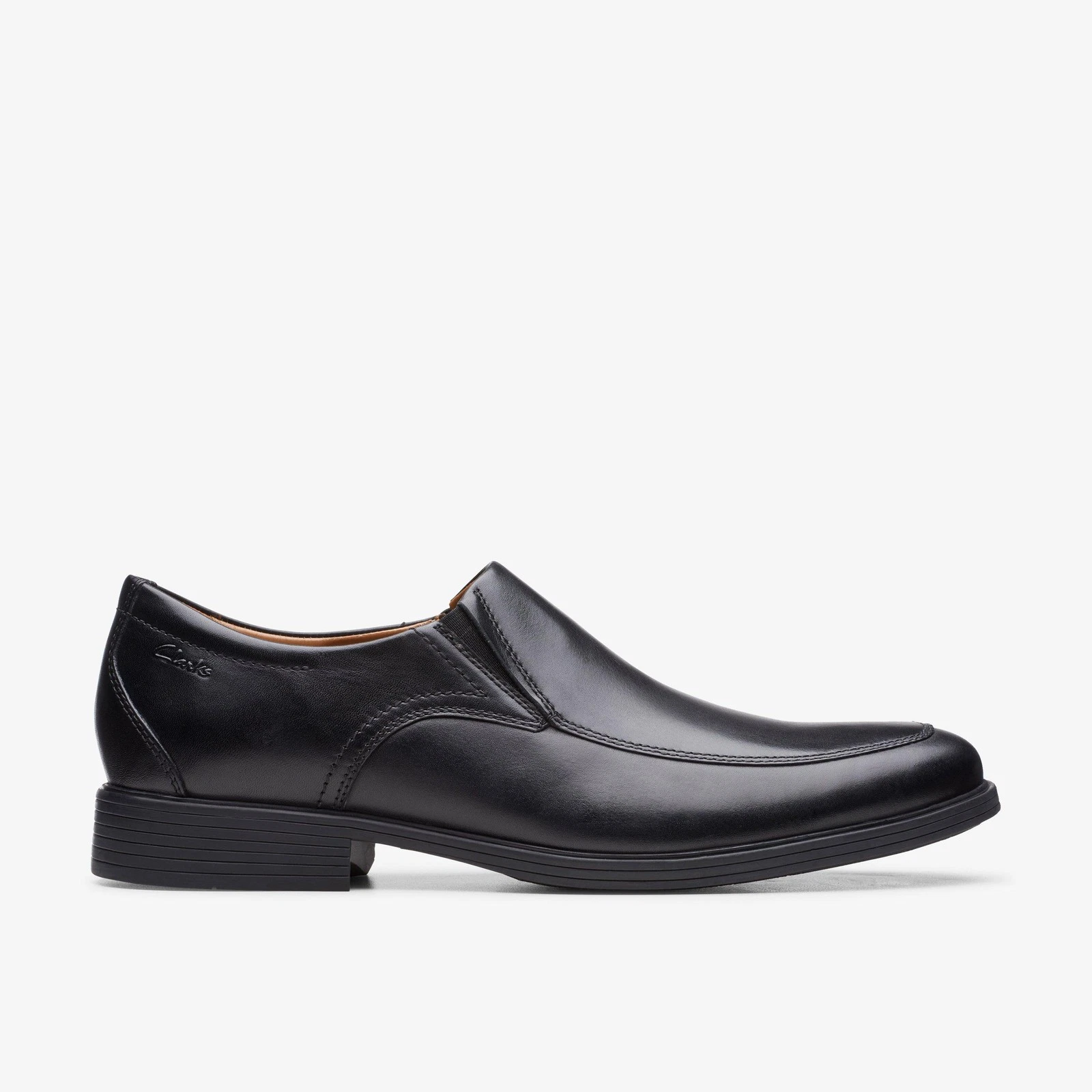 Mocassini Clarks uomo Whiddon Step in pelle nera eleganti in pelle