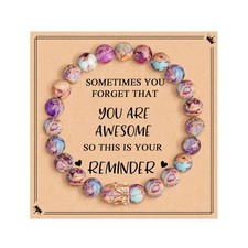 Gifts for Women You Are Awesome Crown Natural Stone Bracelets Gifts for Women St