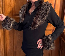 Vintage 1960s Cami International Leopard Fur Collar / Matching Cuffs