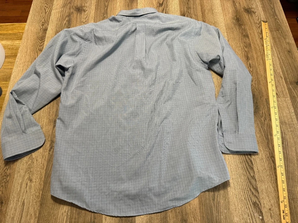 Van Heusen Shirt, Men's Size 17 36/37 XL Gray Long Sleeve Button Up Super Silk - Image 2 of 4