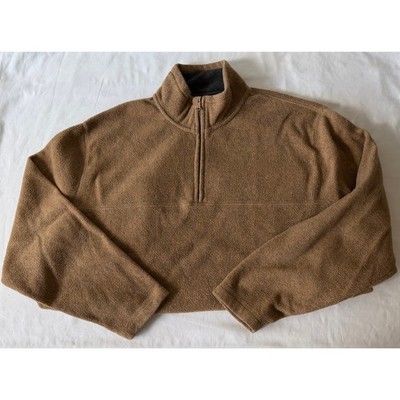 Vintage St. John s Bay Camel Colored Fleece Quarter Zip Pullover Men s Size L