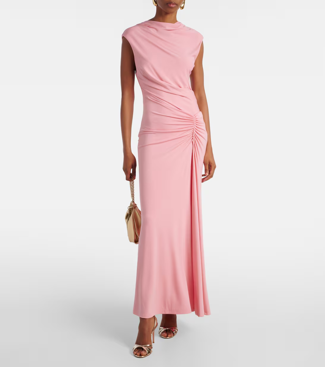 Simkhai L97304 Womens Dusty Rose Acacia Sleeveless Maxi Dress Size L