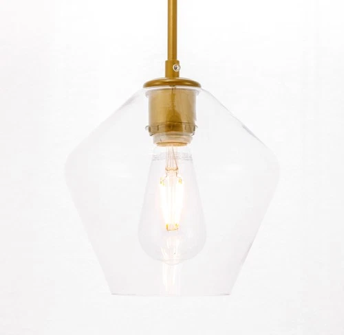 Elegant Lighting LD2256 Gene 8"W Mini Pendant - Brass - Picture 1 of 12
