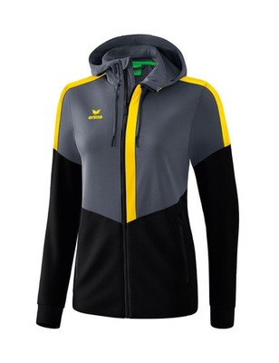 Erima Squad Training Jacket With Hood - slate grey/black/yellow /Gr: 44
