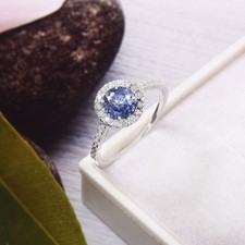 AAA Flawless Blue Sapphire Gemstone 6x6 MM, 925 Sterling Silver Engagement Ring