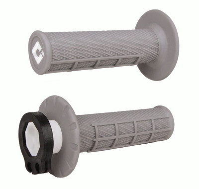 ODI V2 Lock-On HALF WAFFLE Grips (2&4-Stroke) -GREY- MX Motocross - Made in USA