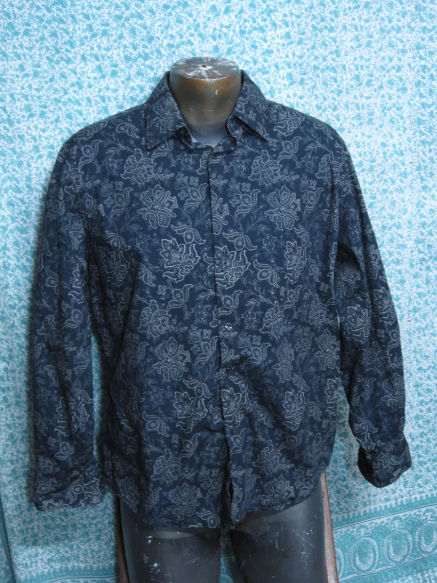 john henry dress shirts John Henry Button Down Shirt, Gray Long Sleeve Vintage Dress Shirt, Size 16  1/2 32/33