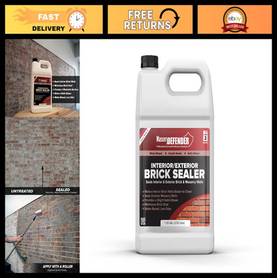 Masonry Brick Sealer Satin Sheen - Water-Based, Reduces Dust, Easy Clean - 1 Gal