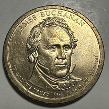 2010-P James Buchanan 15th Presidential $1 Dollar Coin Circulated 