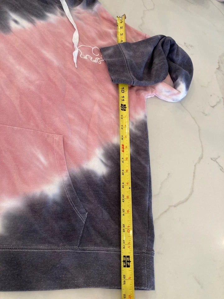 Ivory Ella Tie Dyed Pink Blue Hooded Sweatshirt SZ Medium - Image 2 of 4