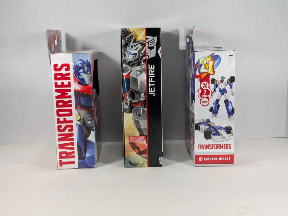 LOT Of 3 Transformers Cyber Battalion Jetfire, Authentics Optimus Prime & Mirage - Image 3 of 4