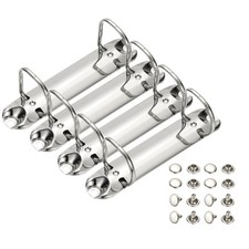 4 Set 1" B7 2 Hole D Ring Binder Mechanisms, 30mm Silver Tone