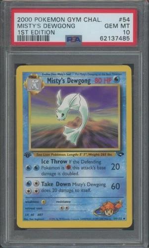 Pokemon TCG Misty's Dewgong 54/132 Gym Challenge 1st Edition PSA 10