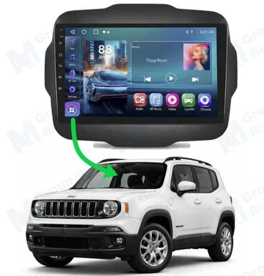 Tablette écran tactile 9 pouces Android Car Play pour Jeep Renegade 2016 - 2020 - Photo 1/4