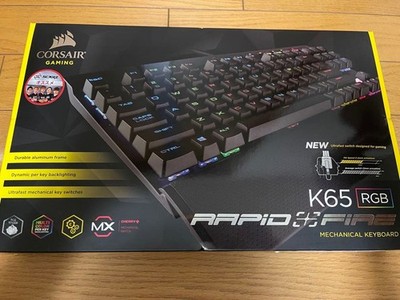 CORSAIR Gaming Tastatur K65 RGB RAPIDFIRE TKL JP Cherry MX Speed Gebraucht Ge...