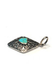 925 Sterling VTG BOMA Filigree Heart Turquoise Pendant 1" — photo 4
