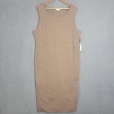 Good American Corset Waist Sleeveless Sweater Dress Size 7/8 Taupe 4XL/5XL