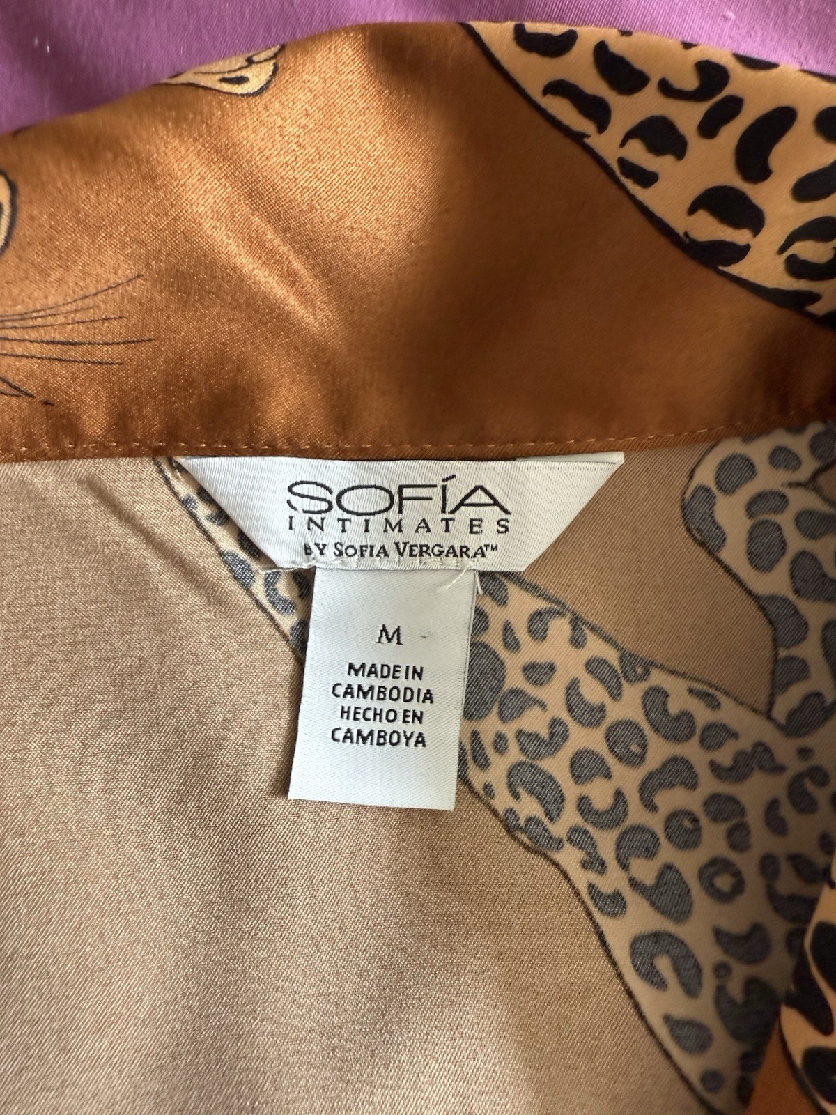 Sofia Vergara Intimates Leopard Satin Pajamas Sle… - image 4