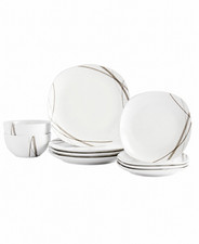 Tabletops Unlimited Curves Square 10 Pc. Dinnerware Set, Service for 4 - White