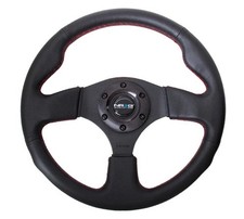 Nrg Innovation Steering Wheel 320mm Flt Bottom Black Leather