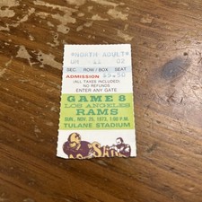 1973 Los Angeles Rams  at New Orleans Saints Ticket Stub  Vintage