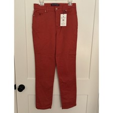 Gloria Vanderbilt Amanda Pants Sz 8 Average Original Slimming Autumn Blaze NWT